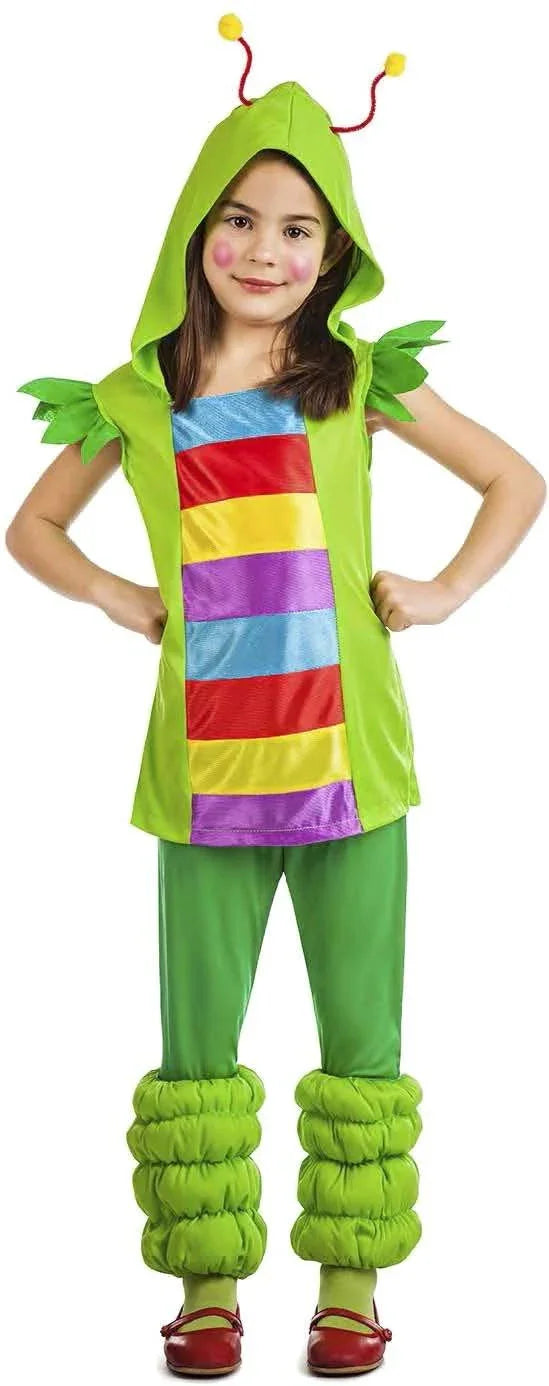 Disfraz de Gusano Colorido para Niña Animales Infantiles Kimokawaii